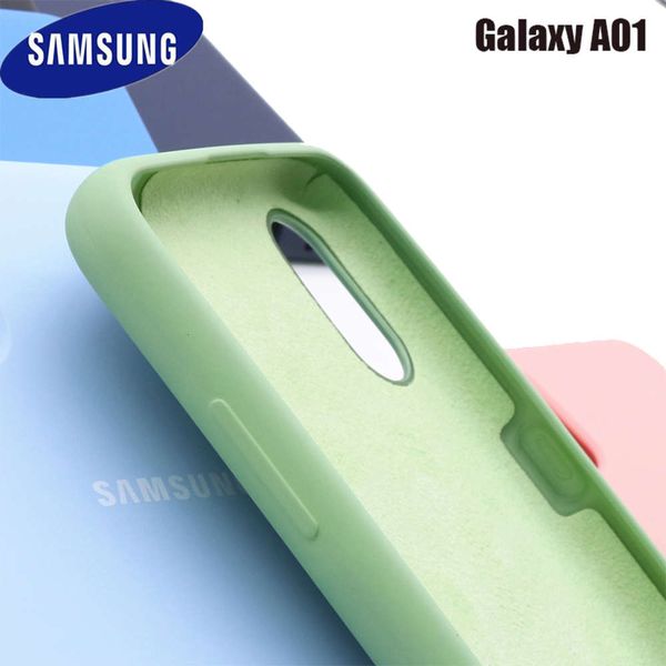 

samsung galaxy a01 100% original liquid silicone shell, soft and smooth back, suitable for galaxy a01 mobile phone