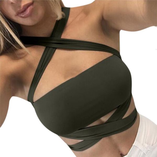

new women strap tanks bras bandage short crop vest shirt summer plus size off shoulder strapless tank vests #522, White