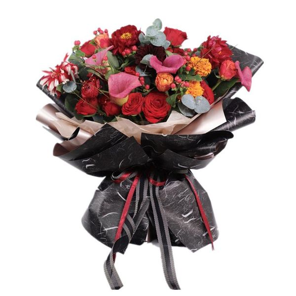 

gift wrap wholesale golden waterproof flower packaging paper bouquet wrapping film plastic floral packages material 20 sheets/pack