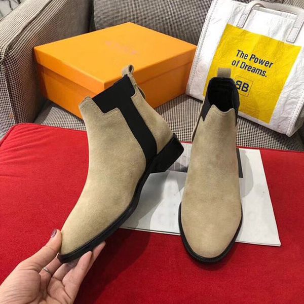 

2020 european and american autumn and winter new short boots flat-soled, thick-heeled, elastic, round-headed martin boots, naked boots, Black