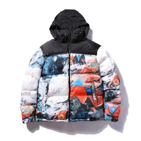 

winter mens jackets fashion men's down coat new down jacket with letter parkas warm letter embroidery pattern windproof jacket size m-2, Black