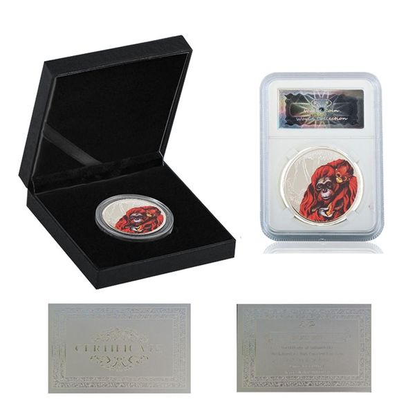 

rh посеребренные узоры орангутан животные монеты elizabeth ii комминочные монеты коллекционирование для коллекции rh silver f bbyyby whhome