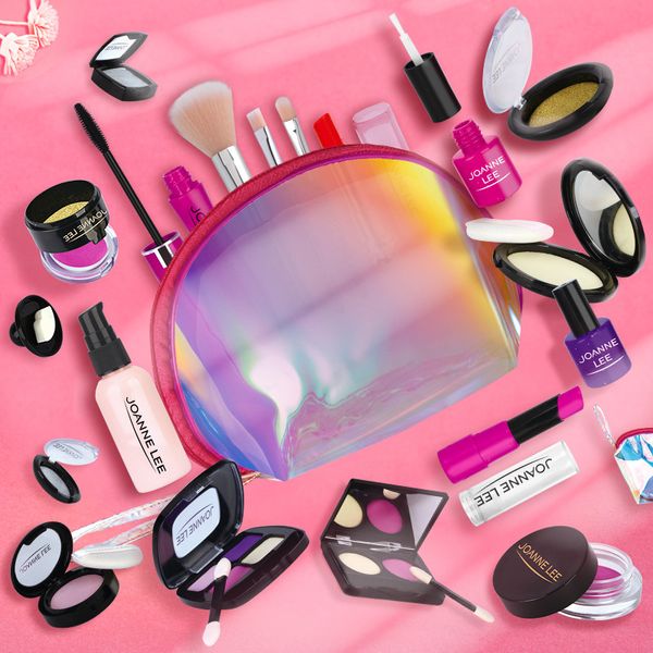 Simulation Kosmetik Mädchen Make-up Spielzeug rosa Make-up Set Prinzessin Schönheit Kunststoff Lippenstift Lidschatten Spielzeug LJ201009