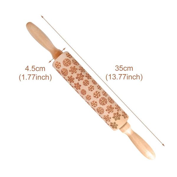 

qifu рождественские украшения твердой древесины ролика для приготовления пищи инструменты помадка украшения торта ролики тесто ролики кухонн