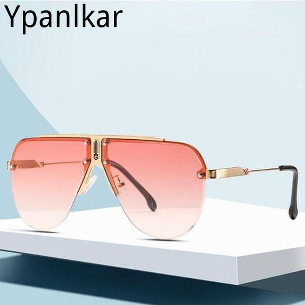 

sunglasses 2021 oversized women big frame flat sun glasses female men vintage mirror shades gradient uv400, White;black