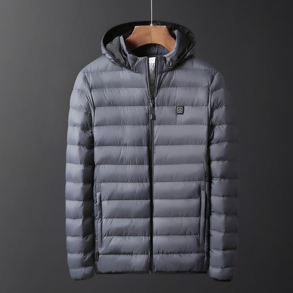 

new intelligent heating down cotton padded jacket for men in winter 2020, Black