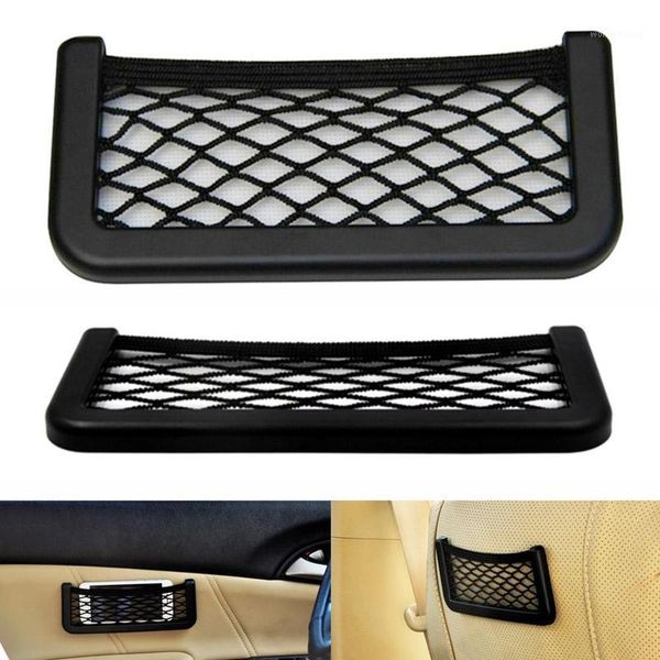 

mesh storage bag car back rear trunk seat pocket elastic string net cage auto organizer seat back bag1