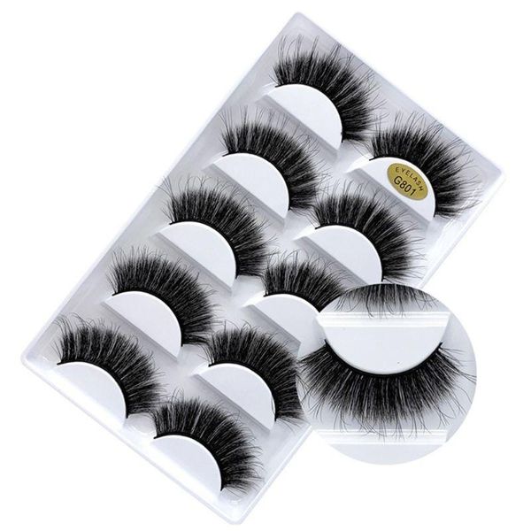 

false eyelashes 5 pairs/box 3d natural mink eye lashes thick long fake 449d