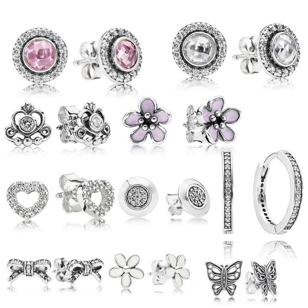 

stud fashion 1: 1 s925 sterling silver real magnolia daisy earrings lady logo romantic high-end jewelry, Golden;silver