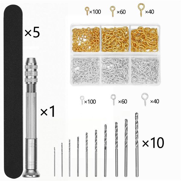 

1set hand drill for resin molds sanding stick uv epoxy resin mold tools diy jewelry making equipments metal drill screw eyepins h bbyndi, Silver