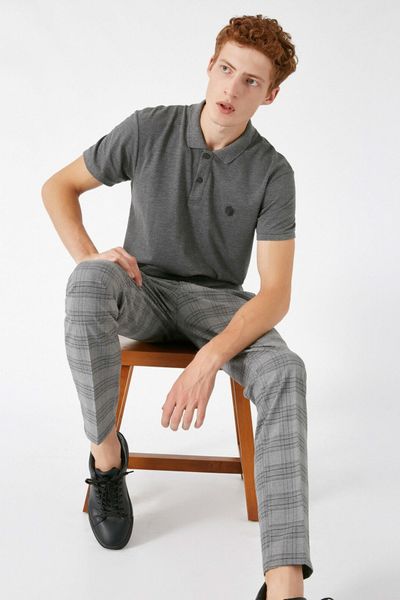 

koton male gray plaid jeans 1 kam49107nw q0105, Black;white