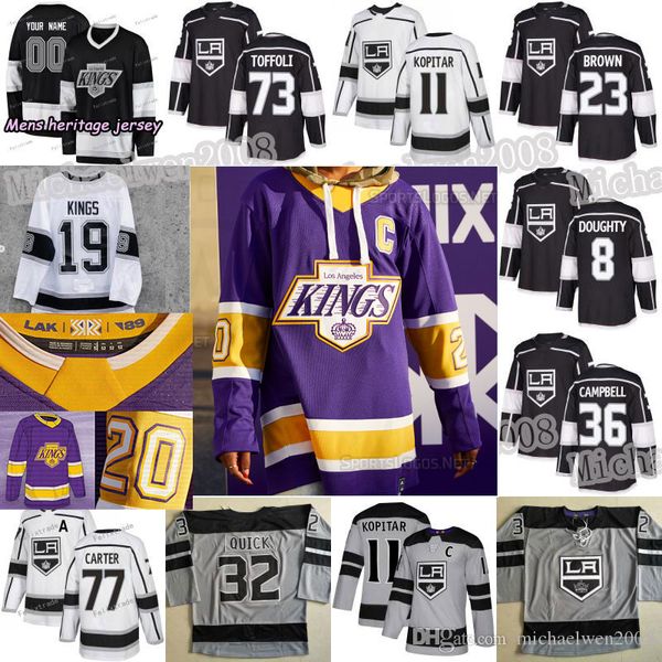 

la los angeles kings 2021 reverse retro jersey anze kopitar dustin brown iafallo doughty campbell kovalchuk carter jonathan quick toffoli, Black;red