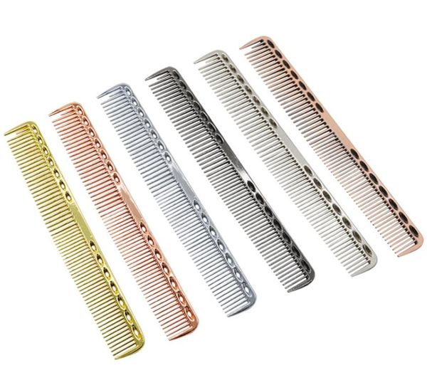 

space aluminum hair comb professional hairdressing combs hair cutting dying hair brush barber tools salon accessaries xb1, Silver