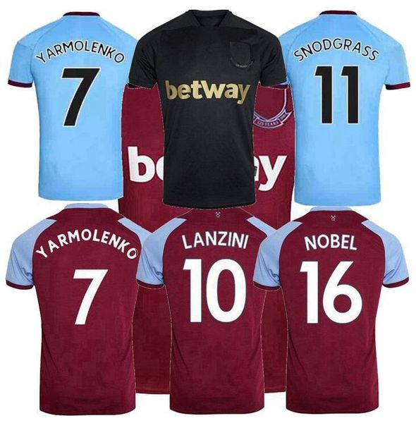 

men + kids 20 21 west home soccer jerseys 2020 2021 united chicharito ham lanzini, Black;yellow