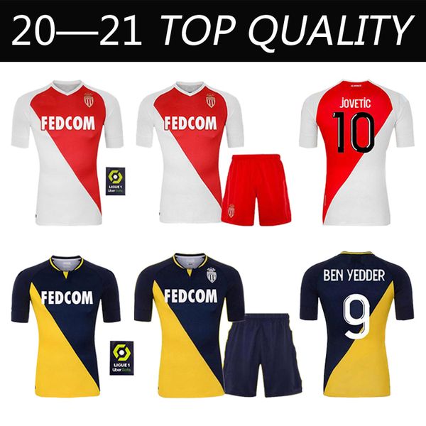 

2020 2021 as monaco soccer jerseys maillots de foot 20 21 b.badiashile ben yedder gelson fabreags golovin men kids henry football shirt, Black;yellow