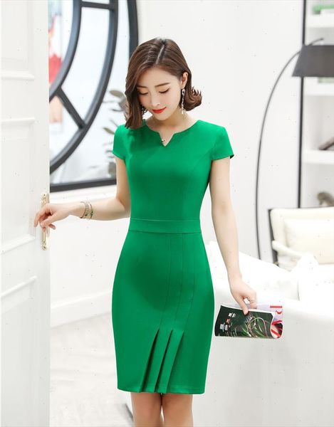 

novelty green formal ol styles women dresses 2021 spring summer slim hips dress for ladies office female clothes, Black;gray