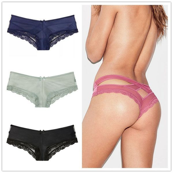 

g string underpanties female hollow transparent sexi lace pink briefs thong panties women's underwear erotic lingerie, Black;pink