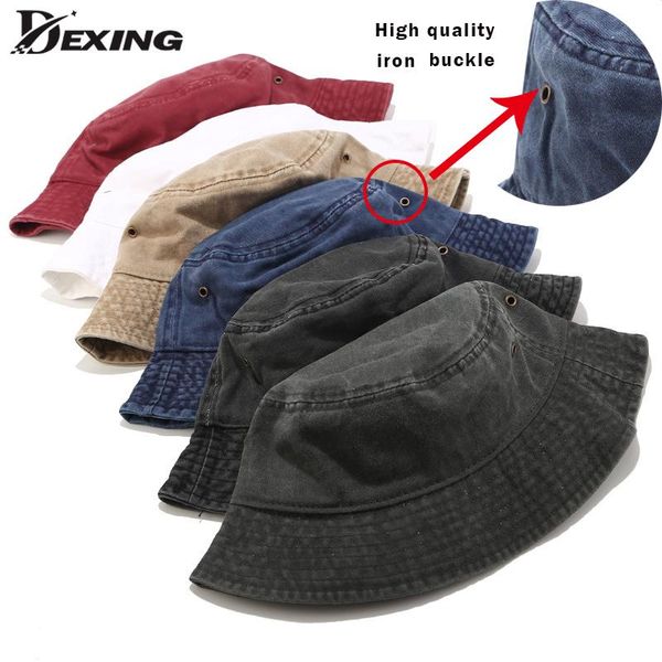 

cloches vintage wash denim bucket hat women men street bob korean fishing hats fisherman caps hip hop harajuku panama summer sun