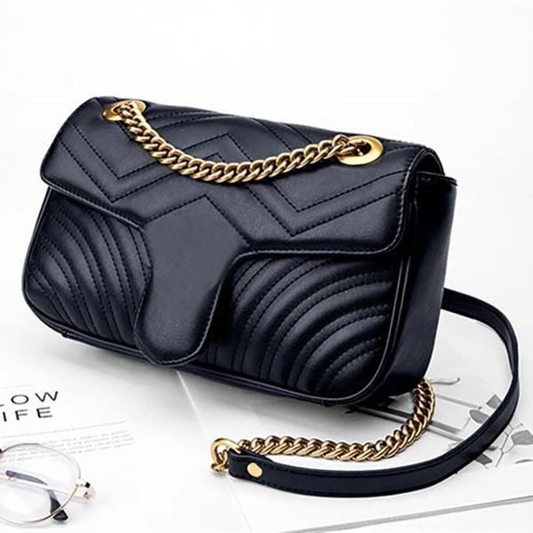 

classic 3a quality genuine leather fashion handbag marmont matelasse mini shoulder bag,antique gold-toned hardware three sizes