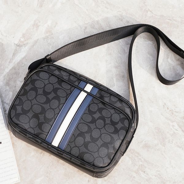 

wholesale factory men leathers bags light and comfortable polka dot crossbody bag street fashion striped handbag waterproof wear-resistant l