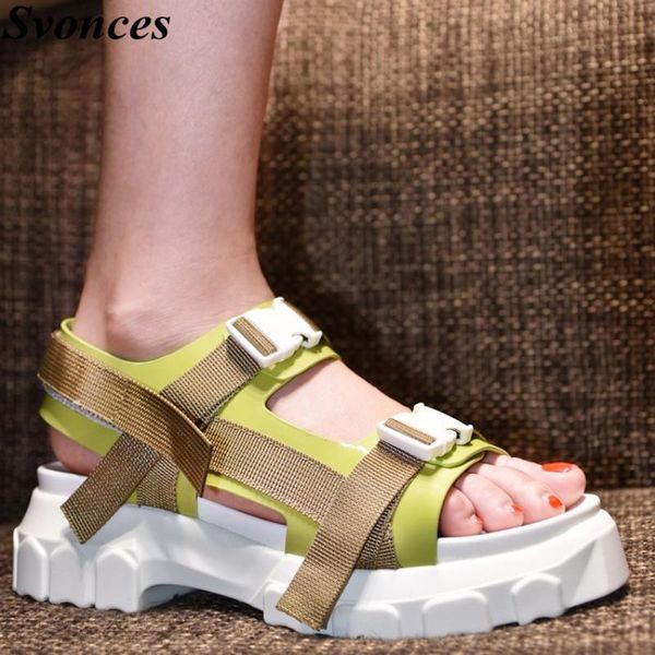 

dress shoes summer platform fashion buckle strap women sandals casual lemon green outdoor womens punk, Black