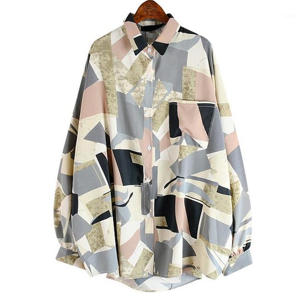 

fashion shirt women long sleeve wild casual printed ladies blouses and 2020 spring new women clothing t7421, White