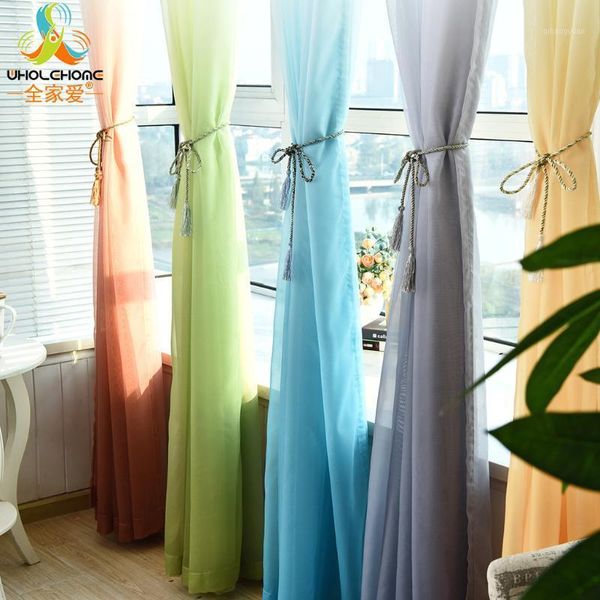 

window curtain voile sheer curtain rainbow general color changing tulle fabrics for bedroom living room kid bedroom drape panel1