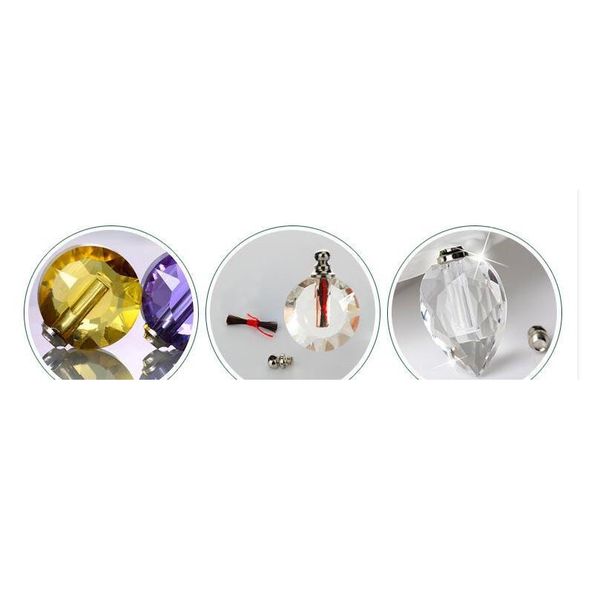 

10ets/lot facet glass vial pendant for necklace rice art pendant screw name on rice art rhinestone essential oil diy bbysdw, Black