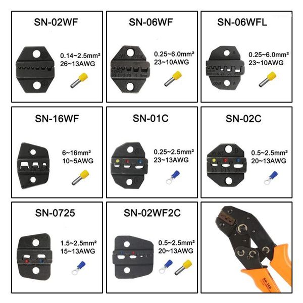 

mini europe style die sets for sn crimping plier series hand crimping tool sn02wf sn06wf sn06wfl sn16wf sn01c sn02c sn07251