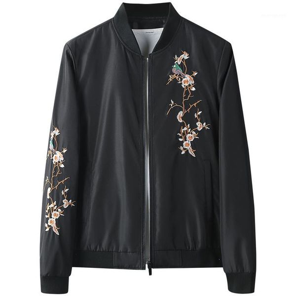 

loldeal men's bomber varsity jacket baseball coat fashion casual floral printed long sleeve slim fit lightweight sportswear1, Black;brown