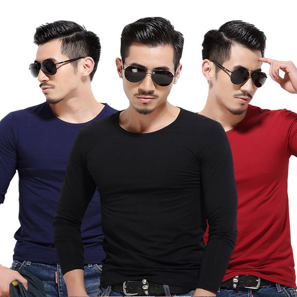 

fashion long sleeve men's large sports t-shirt, White;black