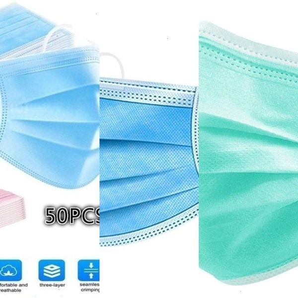 

anti-pollution 50pcs jkmrk tug4 new 3-layer 7 disposable anti-fog mask 2020 colors xwvoi