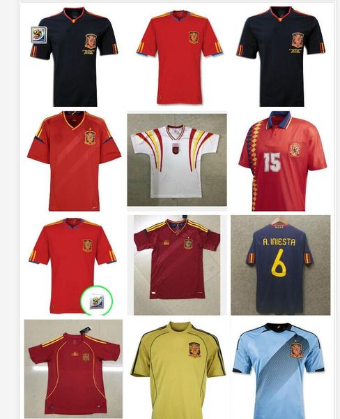 

final 2010 retro jersey 1994 raul xavi hierro luis ensrique xavi alonso caminero iniesta puyol pique david villa torres 2008 2012 1996, Black;yellow