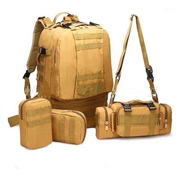 

outdoor bags 50l hiking camping climbing big combination backpack shoulder bag waterproof nylon camouflage tactical molle rucksack1