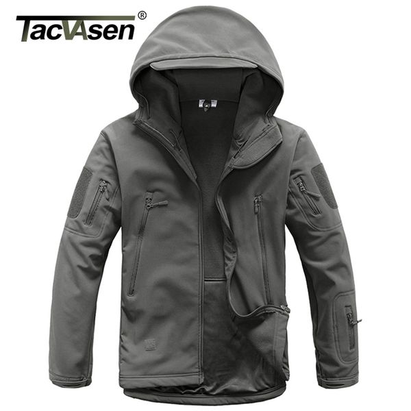 

tacvasen army camouflage jacket coat men tactical jacket softshell waterproof jacket fleeced windproof military hunt clothing 201218, Black;brown