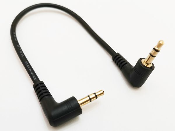 Audiokabel, Dual 90 Grad rechtwinklig 3 Pole 3,5 mm Stecker auf Stecker Audio-Verlängerungskabel ca. 20 cm/10 Stück