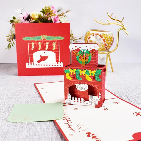 

10 pack 3d christmas tree pop up card happy holidays cards new year merry xmas greeting cards wholesale supplier wmtjhb