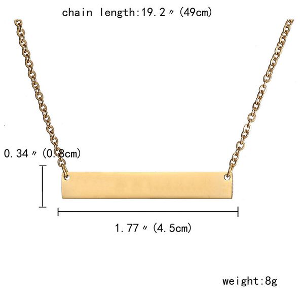 

mg4gbar pendant 3 colors personalized blank stainless steel custom name plate necklace can engrave word letters jewelry
