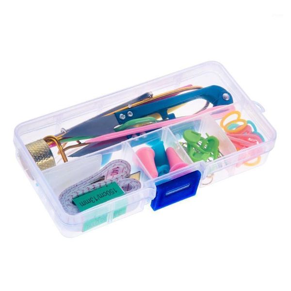 

sewing notions & tools 1 set crochet hooks for knitting stitch weave pins scissors needlework accessories diy with plastic box1, Black