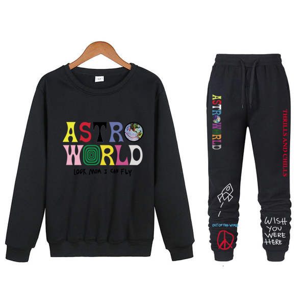 

astroworld trendy lettered casual travis scotts suit for men and women, Black