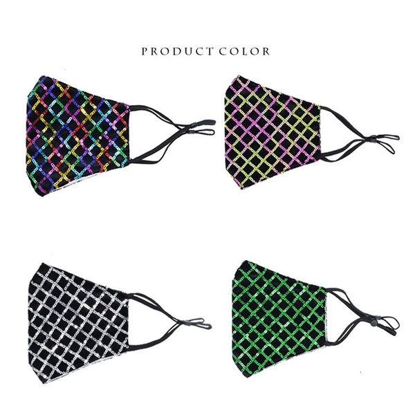 

spot foreign trade lady personality cotton designer fashion dust and sunblock face mask trendy striped sequins masks