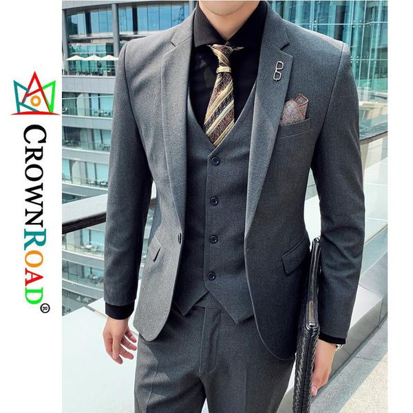 

with suit men's suits pure color light business and leisure suit the groom's wedding dress three suits, White;black
