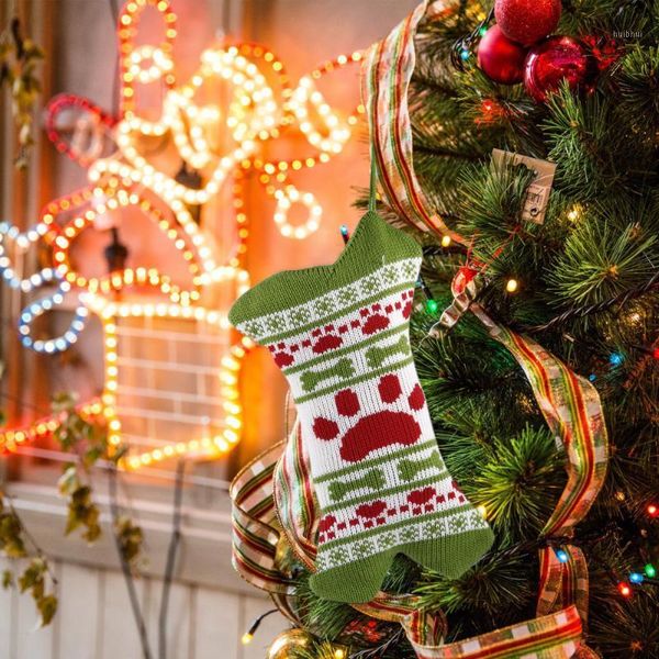 

1pc christmas socks gift bag party present bag bone gift pendant decoration1