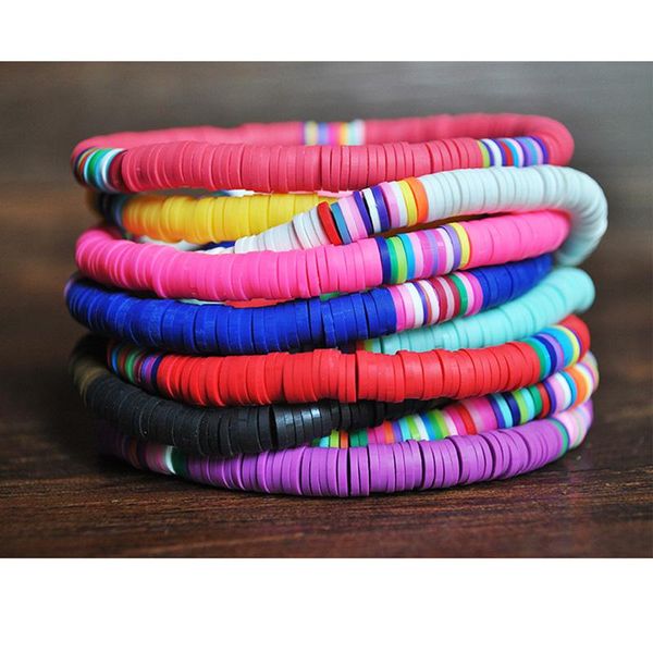 

янки эластичный веревка браслет богемной полимерной глины 6 мм бусины браслет браслет браслетов браслеты для женщин ювелирные изделия дружба