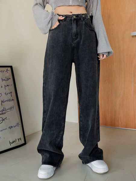 

dazy slant pocket straight leg jeans g4nd#, Blue