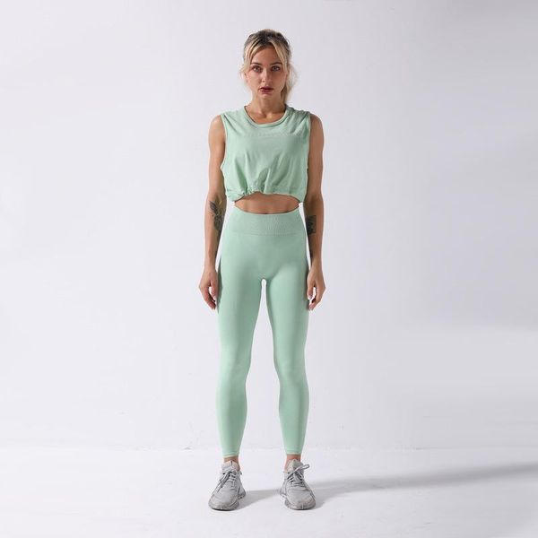 

yoga outfits sports suit for women seamless set drawstring sleeveless push up leggings 2 piece solid gym clothing sportswear, White;red