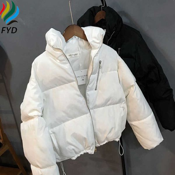 

women's down & parkas 2021 coats autumn warm winter jackets women short design stand collar thicken female casual loose woman outwear j, Black