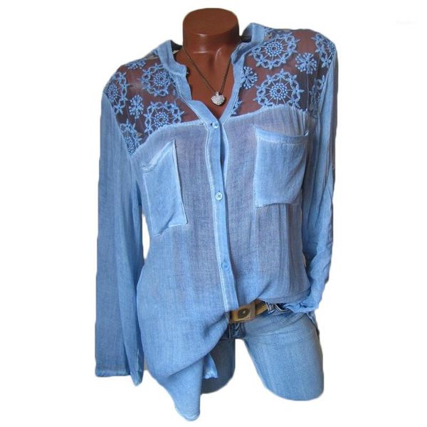 

womens and blouses plus size 5xl lace patchwork women casual white black long sleeve shirt women blouses summer1