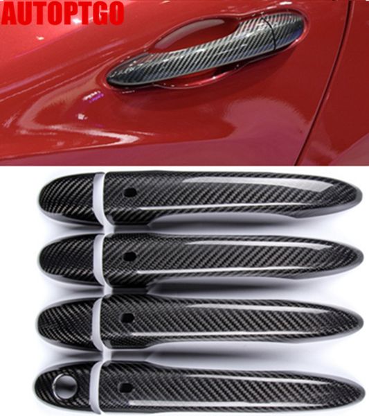 

carbon fiber 4pcs refit car door outside handle cover trim kit for maserati ghibli levante quattroporte gt gc