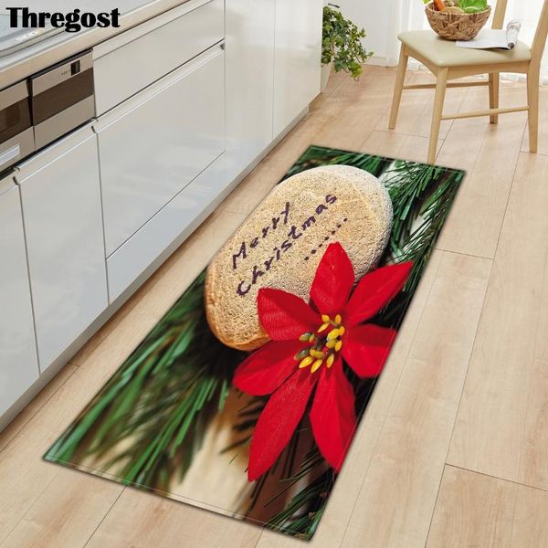 

thregost kitchen mats christmas decorative living room carpets entrance doormat water absorbent bath mat 3d hallway floor rugs
